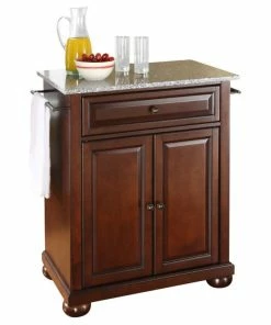 Crosley Alexandria Gray Granite Top Portable Kitchen Island In Mahogany -Coast2Coast shop 0081a1ce083c8eb7 8177 w800 h800 b1 p0