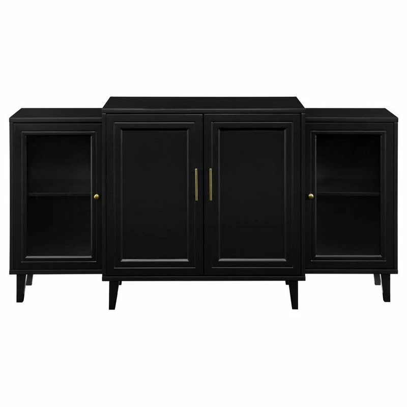 Walker Edison 62 4-Door Tiered Modern Sideboard - Black 3 Walker Edison 62 4-Door Tiered Modern Sideboard - Black