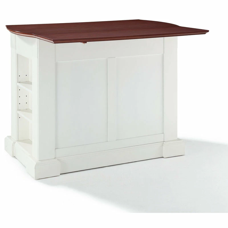Crosley Drop Leaf Breakfast Bar Top Kitchen Island, White Finish 7 Crosley Drop Leaf Breakfast Bar Top Kitchen Island, White Finish - Image 5