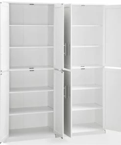 Crosley Savannah Tall Wooden Shaker Pantry In White (Set Of 2) -Coast2Coast shop 0091dd9201bec655 9053 w800 h800 b0 p0