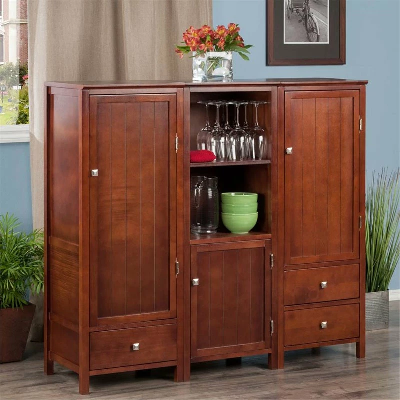 Winsome Brooke 3 Piece Jelly Cupboard Set In Walnut 4 Winsome Brooke 3 Piece Jelly Cupboard Set In Walnut - Image 2