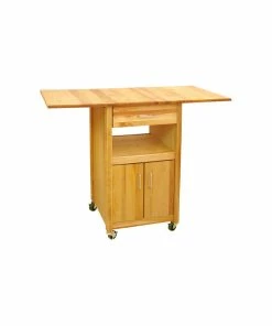 Catskill Craftsmen Drop Leaf Butcher Block Kitchen Cart In Natural Finish -Coast2Coast shop 02117cf505de41e7 3536 w800 h800 b1 p0