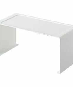Yamazaki Home Stackable Countertop Shelf, Steel, Small, Holds 6.6 Lbs, Stackable, White, Small