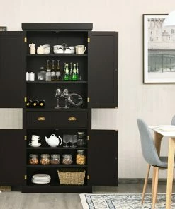 Gymax Kitchen Cabinet Pantry Cupboard Freestanding W/Shelves Espresso 9 Gymax Kitchen Cabinet Pantry Cupboard Freestanding W/Shelves Espresso -Coast2Coast shop 0381782c00674a9f 8008 w800 h800 b0 p0