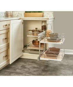 Rev-A-Shelf Steel 2-Tier Pull Out Solid Bottom Organizer For Blind Corner Cabinet, 15" 17 Rev-A-Shelf Steel 2-Tier Pull Out Solid Bottom Organizer For Blind Corner Cabinet, 15" -Coast2Coast shop 05d1f7f102585a9c 8043 w800 h800 b0 p0