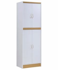 Hodedah Import Inc. 4 Door Pantry, White