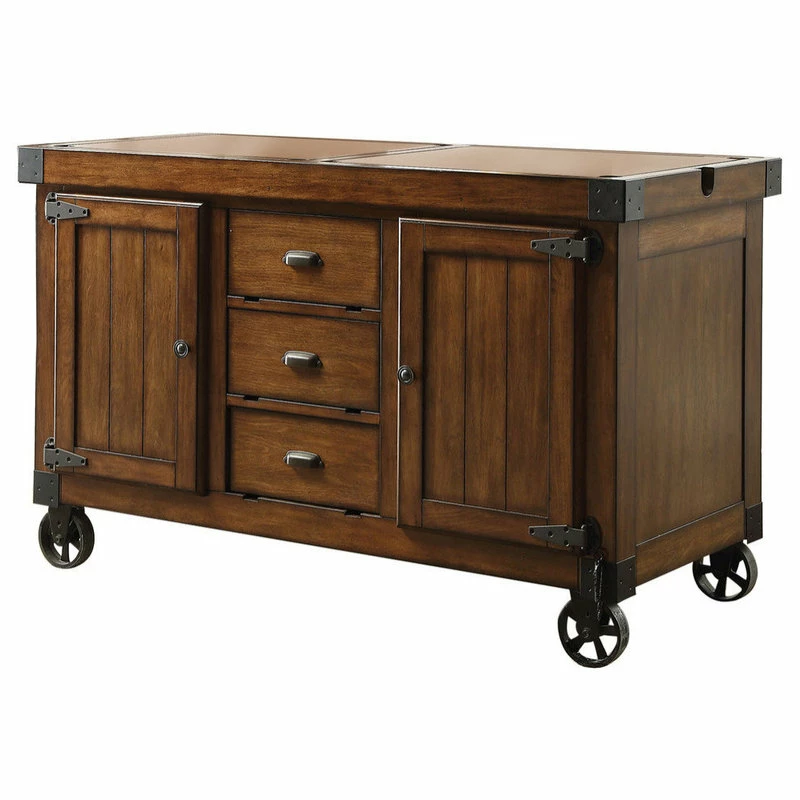 Acme Furniture Kabili Cart, Antique Tobacco Finish 3 Acme Furniture Kabili Cart, Antique Tobacco Finish