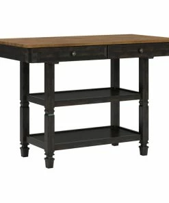 Inspire Q Harvey Two-Tone Kitchen Island Buffet, Antique Black