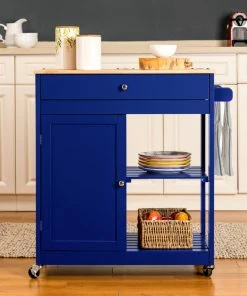 Glitzhome 34.25''H Wooden Basic Kitchen Island, 1 Drawer And 1 Door And 2 Tier, Navy Blue 22 Glitzhome 34.25''H Wooden Basic Kitchen Island, 1 Drawer And 1 Door And 2 Tier, Navy Blue -Coast2Coast shop 07f1771300d6ba48 4113 w800 h800 b0 p0