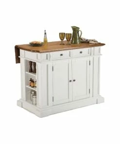 Homestyles Americana Wood Kitchen Island In Off White