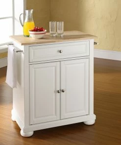 Crosley Alexandria Natural Wood Top Portable Kitchen Island, White Finish 10 Crosley Alexandria Natural Wood Top Portable Kitchen Island, White Finish -Coast2Coast shop 0961c02f0646399d 7862 w800 h800 b0 p0