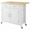 Crosley Savannah Wood Top Drop-Leaf Kitchen Island Cart, White/Natural -Coast2Coast shop 0aa127360f73b894 3240 w800 h800 b1 p0