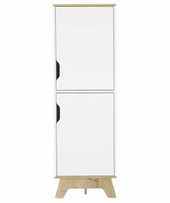 DEPOT ESHOP LLC Dahoon Single Kitchen Pantry, Light Oak, White
