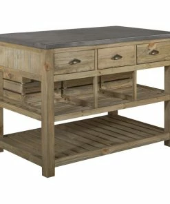 Crafters And Weavers Barlow Crate Kitchen Island Rustic Pine And Zinc Top -Coast2Coast shop 0b010e2200b539d9 9889 w800 h800 b1 p0