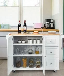 Gymax Drop-Leaf Kitchen Island Trolley Cart Wood Storage Cabinet W/ Spice Rack 9 Gymax Drop-Leaf Kitchen Island Trolley Cart Wood Storage Cabinet W/ Spice Rack -Coast2Coast shop 0b519ebc0faff17b 7703 w800 h800 b0 p0