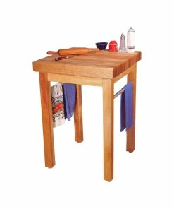 Catskill Craftsmen French Country Butcher Block Work Table In Natural Finish