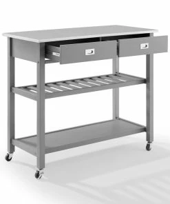 Crosley Chloe Stainless Steel Top Kitchen Island Cart, Gray/Stainless Steel -Coast2Coast shop 0d3196580f73b854 4793 w800 h800 b0 p0
