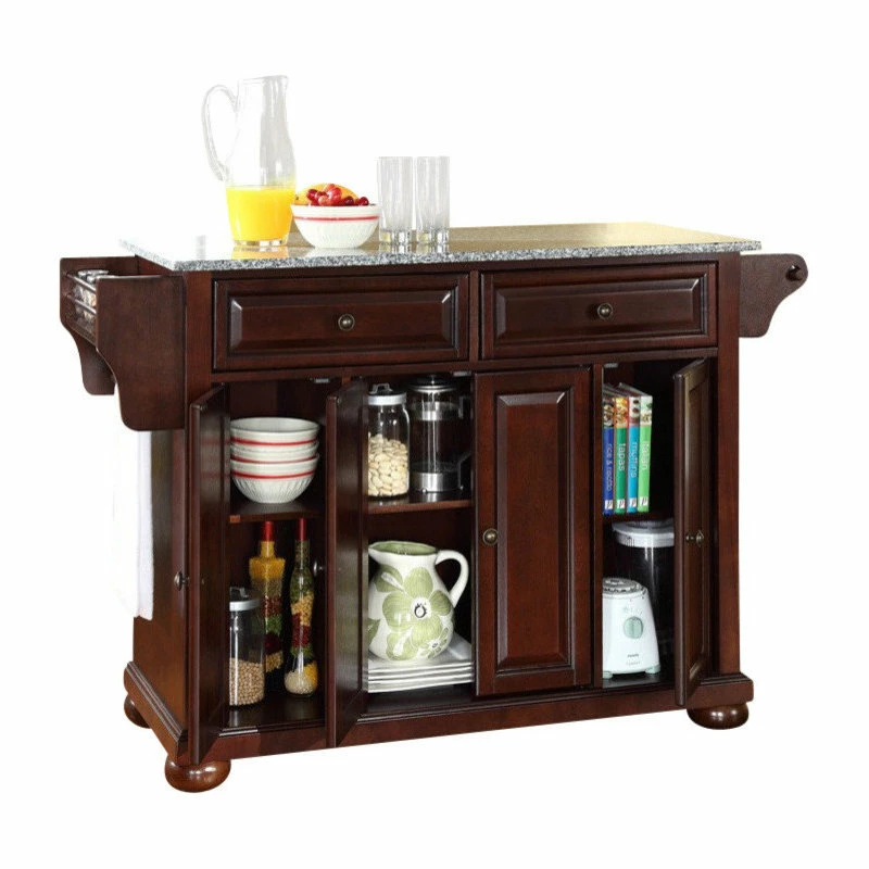 Crosley Alexandria Solid Granite Top Kitchen Island, Vintage Mahogany Finish 4 Crosley Alexandria Solid Granite Top Kitchen Island, Vintage Mahogany Finish - Image 2