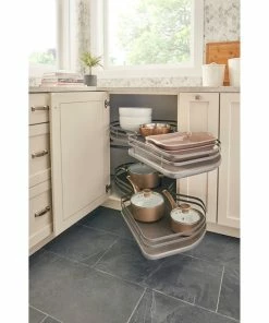 Rev-A-Shelf Solid Surface 2-Shelf Blind Corner Organizer For Blind Left Cabinet, Gray, 33" -Coast2Coast shop 0fa114f5025859dd 8040 w800 h800 b0 p0
