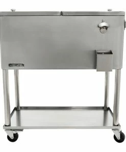 Permasteel, Inc Patio Cooler, Stainless, 80 Qt.