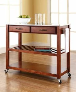 Crosley Stainless Steel Top Kitchen Cart/Island, Optional Stool Storage, Classic Cherry 12 Crosley Stainless Steel Top Kitchen Cart/Island, Optional Stool Storage, Classic Cherry -Coast2Coast shop 11b101d306463d4e 0135 w800 h800 b0 p0