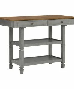 Inspire Q Harvey Two-Tone Kitchen Island Buffet, Antique Grey