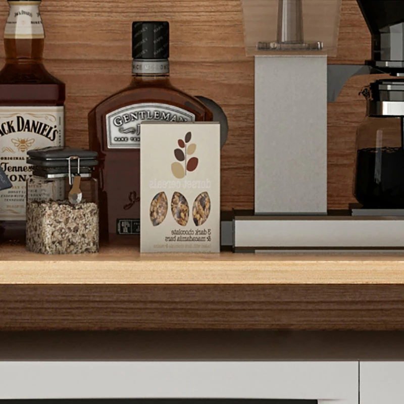 HOMARY Farmhouse Kitchen Shelf, Walnut For Microwave, Walnut 6 HOMARY Farmhouse Kitchen Shelf, Walnut For Microwave, Walnut - Image 4