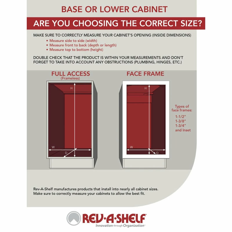 Rev-A-Shelf Steel Pull Out Organizer With Soft-Close For Base Cabinets, 32.36" 6 Rev-A-Shelf Steel Pull Out Organizer With Soft-Close For Base Cabinets, 32.36" - Image 4