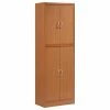 Hodedah Import Inc. 4 Door Pantry, Cherry