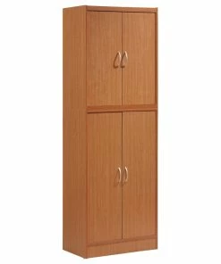 Hodedah Import Inc. 4 Door Pantry, Cherry