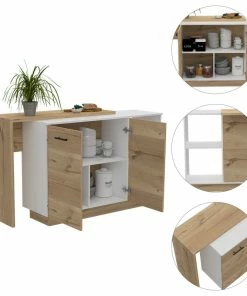 DEPOT ESHOP LLC Creta Kitchen Island, White -Coast2Coast shop 1401cd2e02bdb200 2973 w800 h800 b1 p0