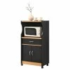 Hodedah Import Inc. Hodedah Microwave Contemporary Wooden Kitchen Cart In Black-Beige Finish -Coast2Coast shop 14c1ae9c0c181077 6820 w800 h800 b1 p0