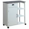 Pilaster Designs Atticus Wood And Marble Veneer Top Kitchen Cart, White -Coast2Coast shop 15310f560a3412fb 6733 w800 h800 b1 p0
