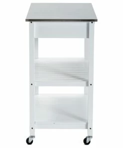 Boraam Industries, Inc. Holland Kitchen Cart With Stainless Steel Top, White -Coast2Coast shop 153198f903586e8e 0135 w800 h800 b1 p0