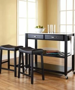 Crosley Stainless Steel Top Kitchen Cart With Saddle Stools In Black 11 Crosley Stainless Steel Top Kitchen Cart With Saddle Stools In Black -Coast2Coast shop 15d1667d06463d4c 8183 w800 h800 b0 p0