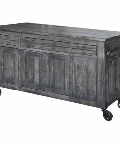 Crafters And Weavers Sawyer Solid Parota Wood Kitchen Island