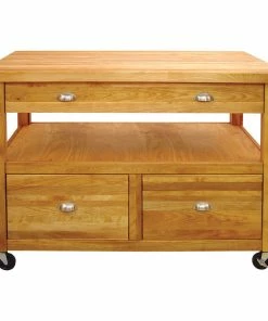Catskill Craftsmen Catskill Grand Americana Butcher Block Island Workcenter In Natural
