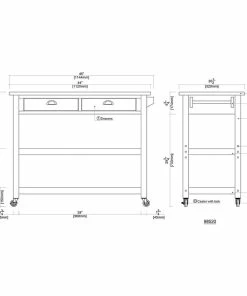 Decor Love Farmhouse Kitchen Cart, 2 Drawers & Stainless Steel Counter Top, Barnwood -Coast2Coast shop 17116f500f8d5b05 1361 w800 h800 b1 p0