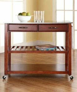 Crosley Stainless Steel Top Kitchen Cart/Island, Optional Stool Storage, Classic Cherry 13 Crosley Stainless Steel Top Kitchen Cart/Island, Optional Stool Storage, Classic Cherry -Coast2Coast shop 1b5118de06463d50 0135 w800 h800 b0 p0