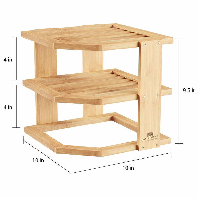 Lavish Home Bamboo 3 Tier Shelf 5 Lavish Home Bamboo 3 Tier Shelf - Image 3