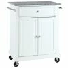 Crosley Solid Granite Top Portable Kitchen Cart/Island, White Finish -Coast2Coast shop 1f018239065cb1ba 0160 w800 h800 b1 p0
