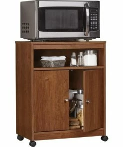 Ameriwood Home Altra Furniture Landry Microwave Cart In Bank Alder