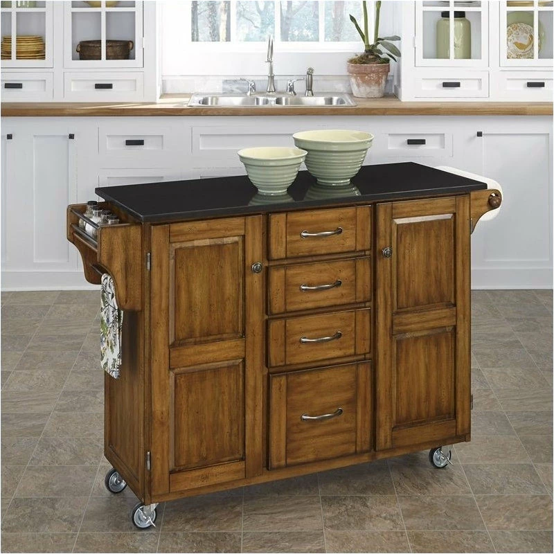 Homestyles Create-a-Cart Wood Kitchen Cart In Brown 3 Homestyles Create-a-Cart Wood Kitchen Cart In Brown