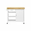 Baxton Studio Denver White Modern Kitchen Cart