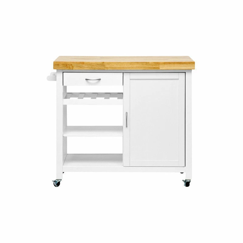 Baxton Studio Denver White Modern Kitchen Cart 3 Baxton Studio Denver White Modern Kitchen Cart