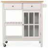 GDFStudio Marlon Kitchen Cart With Wheels, White, Natural -Coast2Coast shop 22811a6c0f9067f8 8737 w800 h800 b1 p0