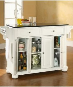 Crosley Alexandria Solid Black Granite Top Kitchen Island, White 11 Crosley Alexandria Solid Black Granite Top Kitchen Island, White -Coast2Coast shop 2281b3120646359a 5855 w800 h800 b0 p0
