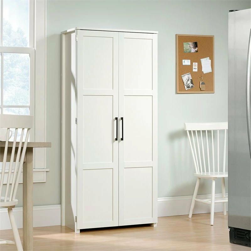 Pemberly Row Traditional Engineered Wood Pantry In White 6 Pemberly Row Traditional Engineered Wood Pantry In White - Image 4