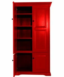 Eagle Furniture Double Wide Kitchen Pantry Cabinet, Persimmon Red