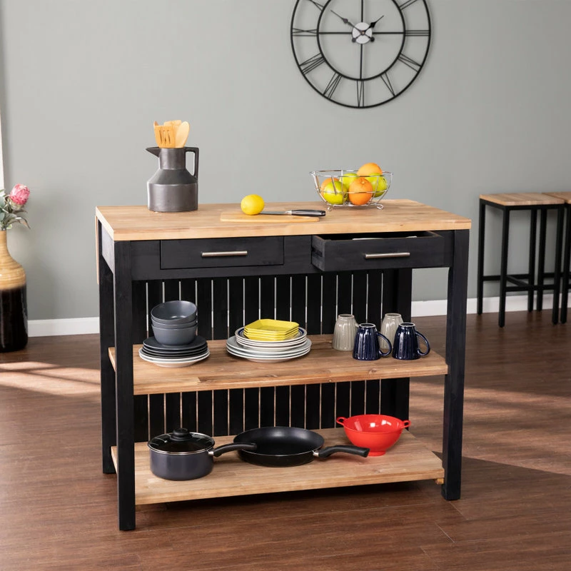 SEI Furniture Lenore Expandable Freestanding Kitchen Island 5 SEI Furniture Lenore Expandable Freestanding Kitchen Island - Image 3